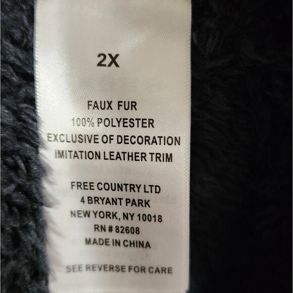 Free Country Butter Pile super soft moto jacket faux fur plus size‎ 2X new!!! - Picture 6 of 11